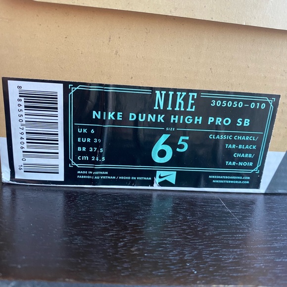Nike SB Dunk High Classic Charcoal Tar - Picture 2 of 7